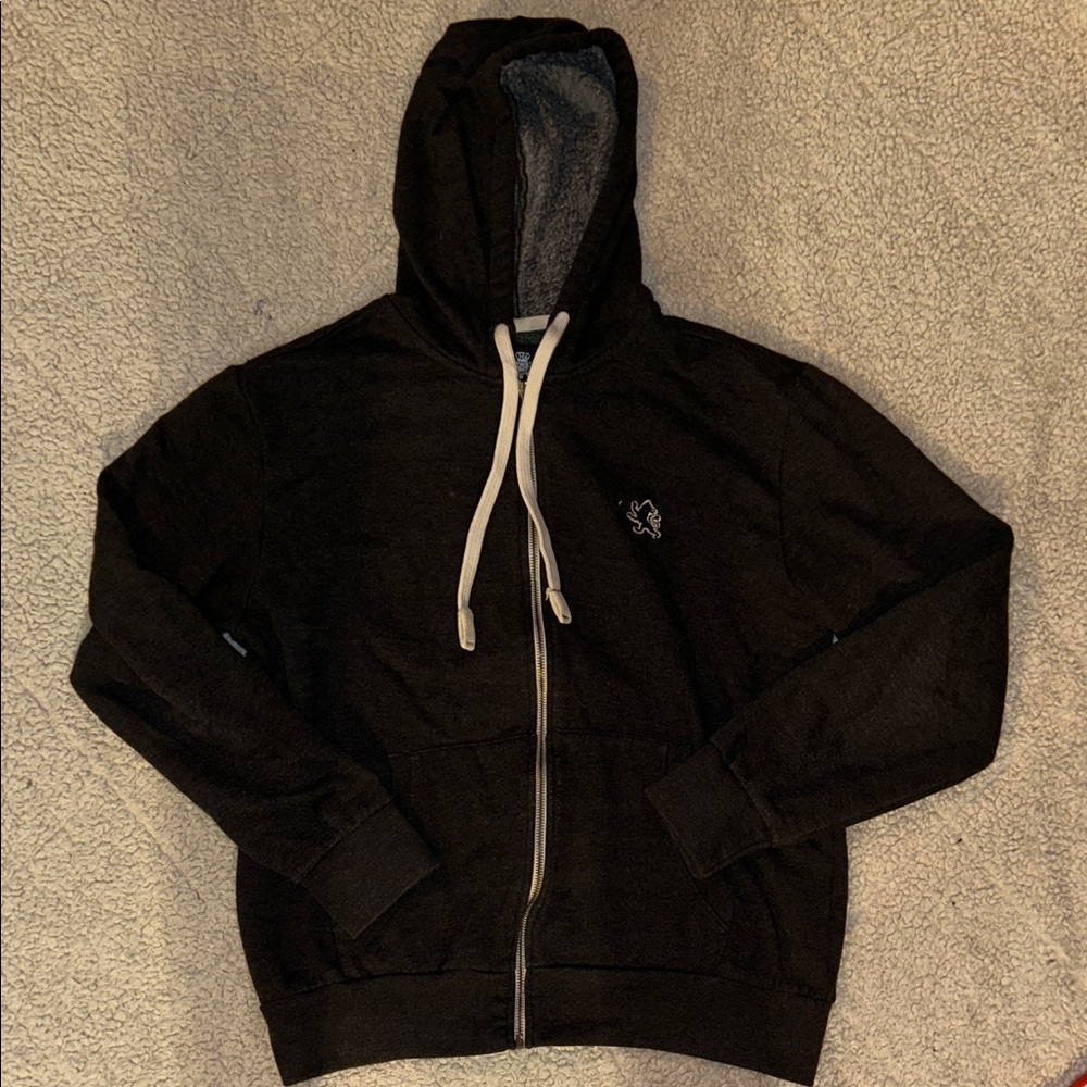 Express Men's Charcoal Zip-Up Hoodie